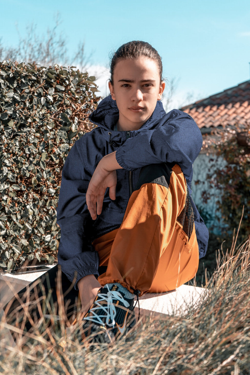 Softshell uni meliert blau