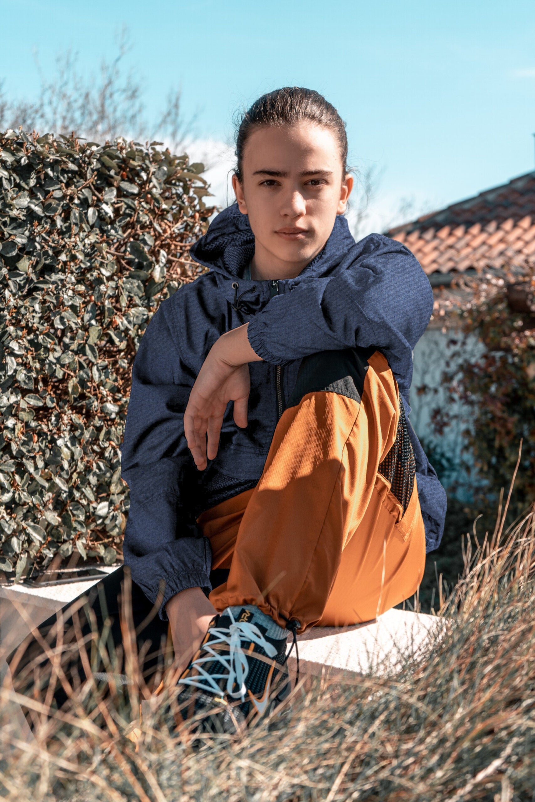 Softshell uni meliert blau