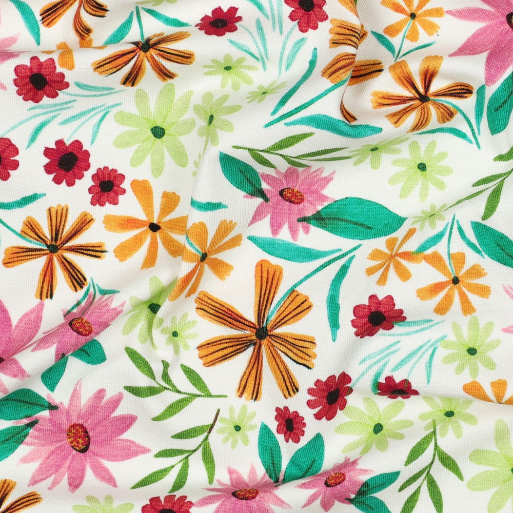 Jersey Blumen bunt
