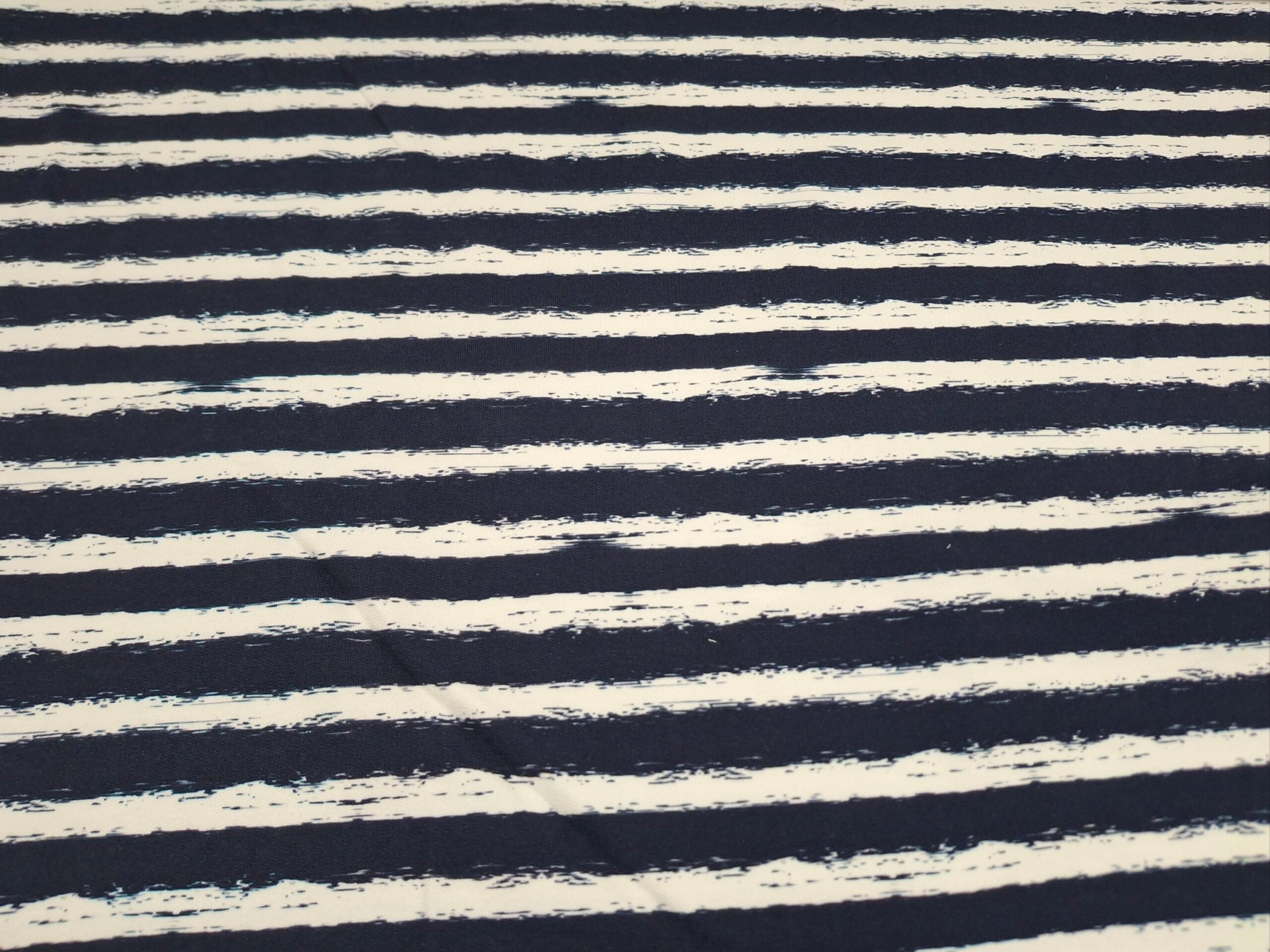 French Terry blau weiss gestreift