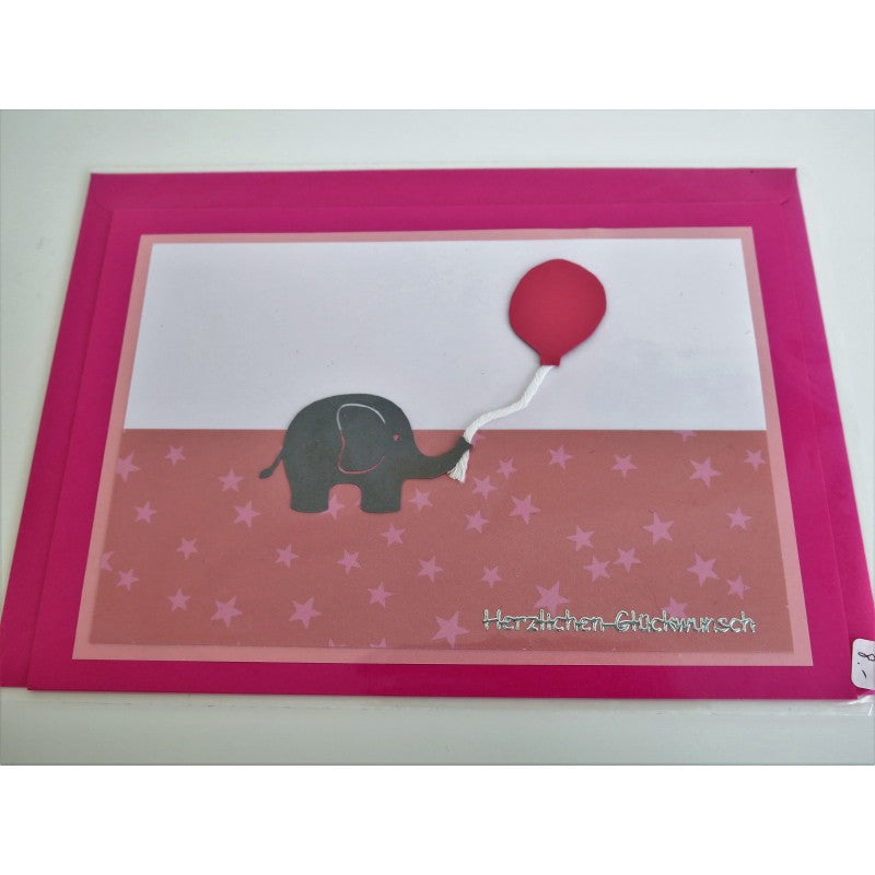 Elefantenkarte Pink 2