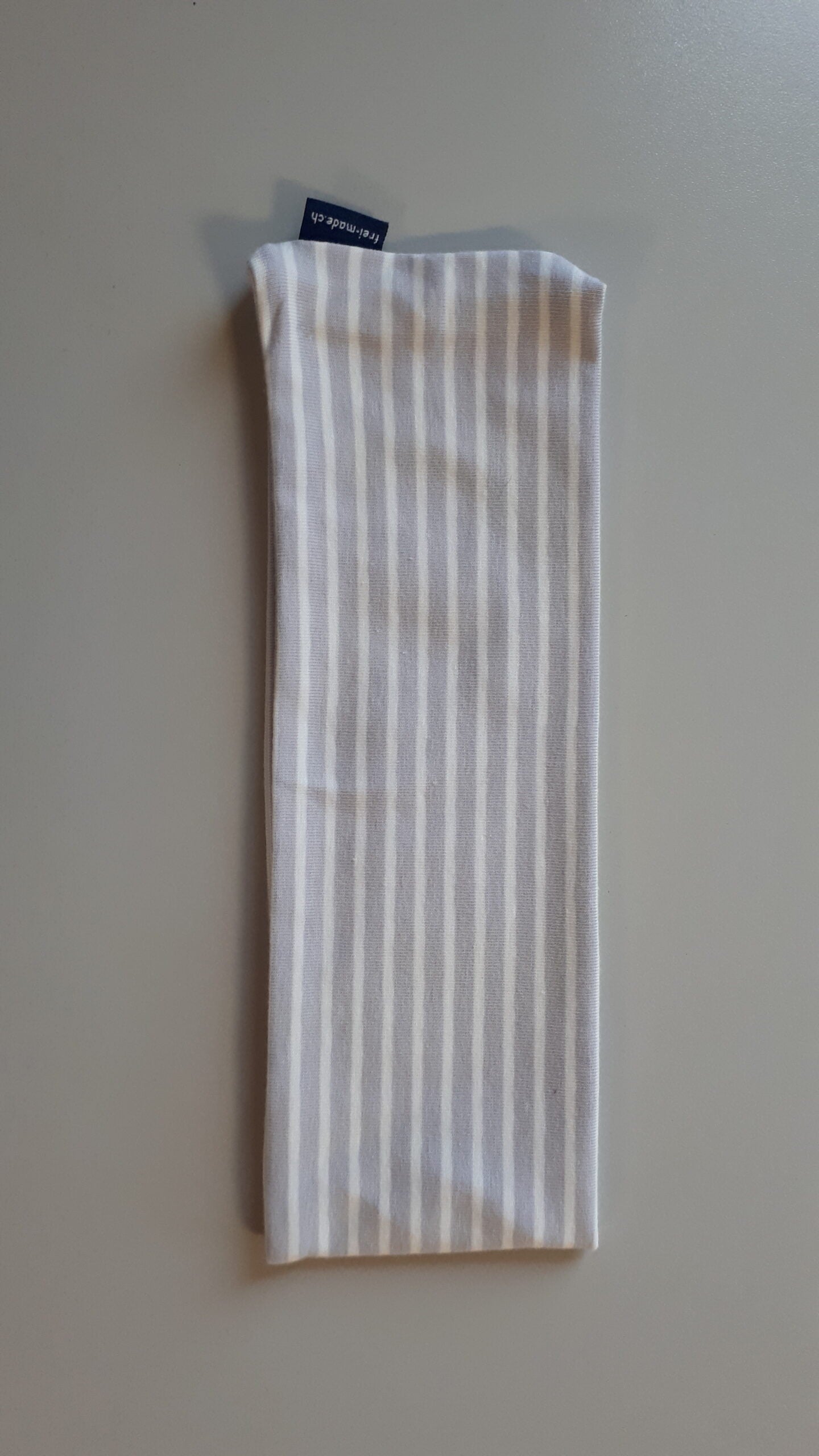 Stirnband grau weiss gestreift