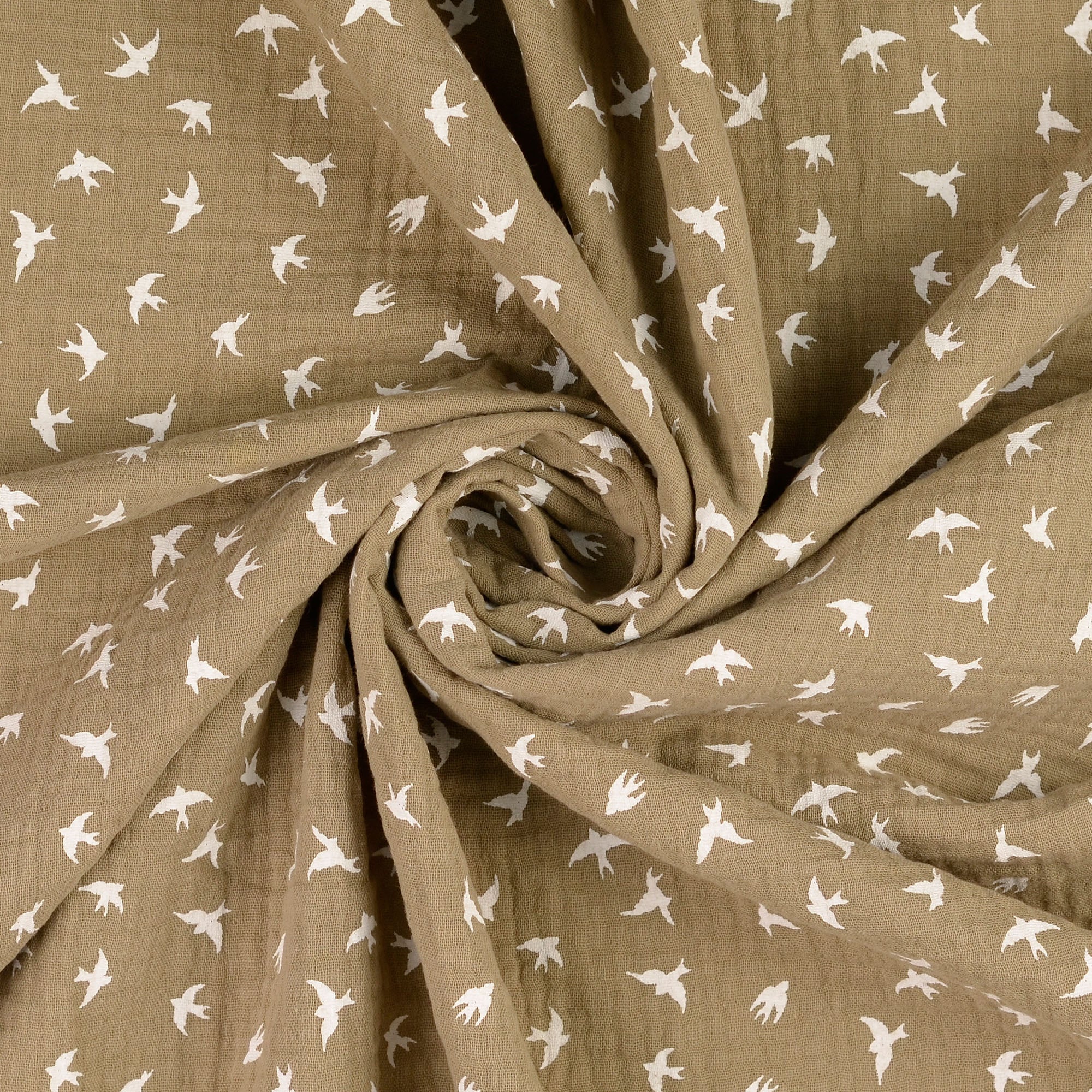 Double Gauze Schwalben auf beige