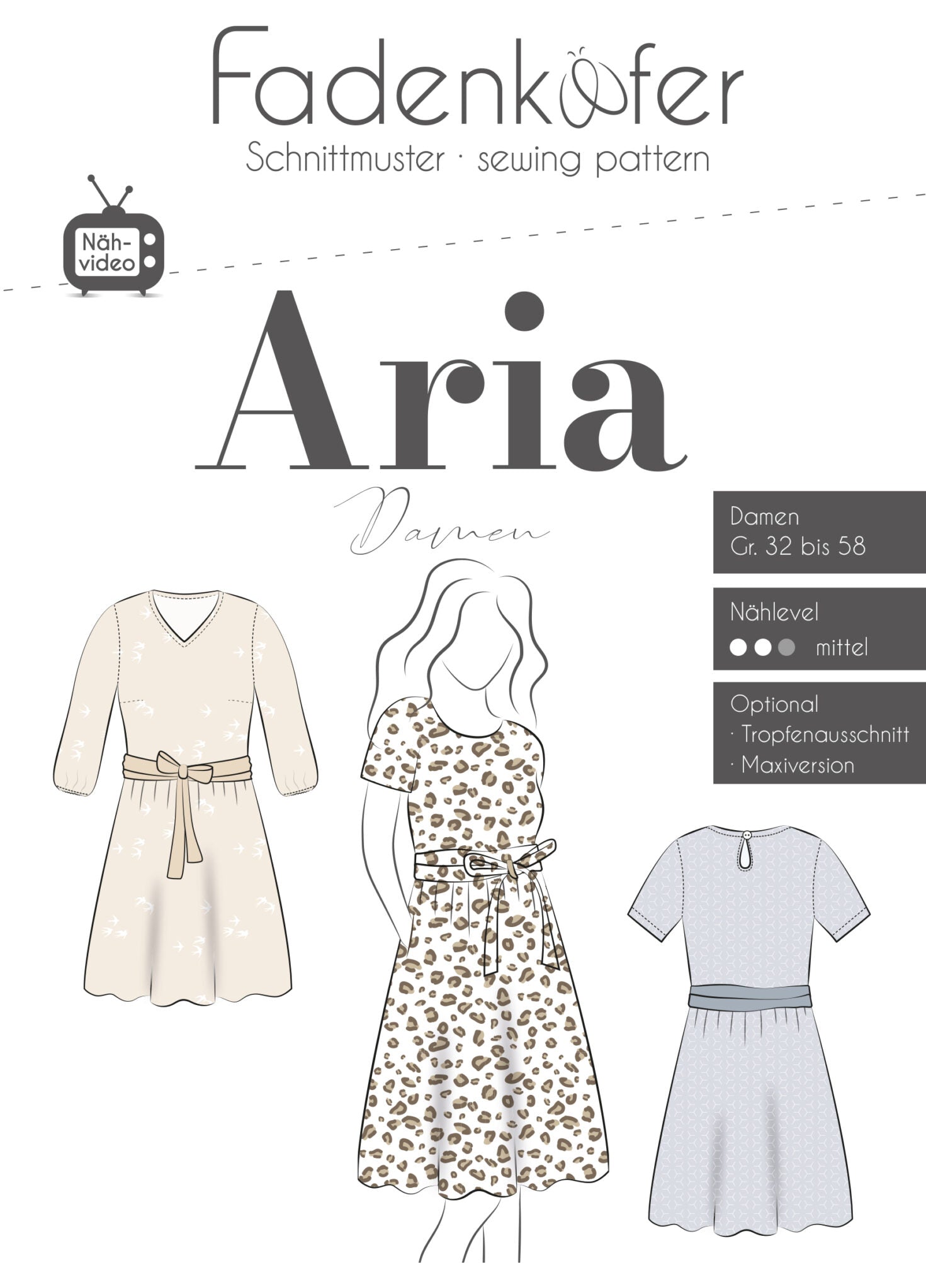 Papierschnittmuster Kleid Aria Damen