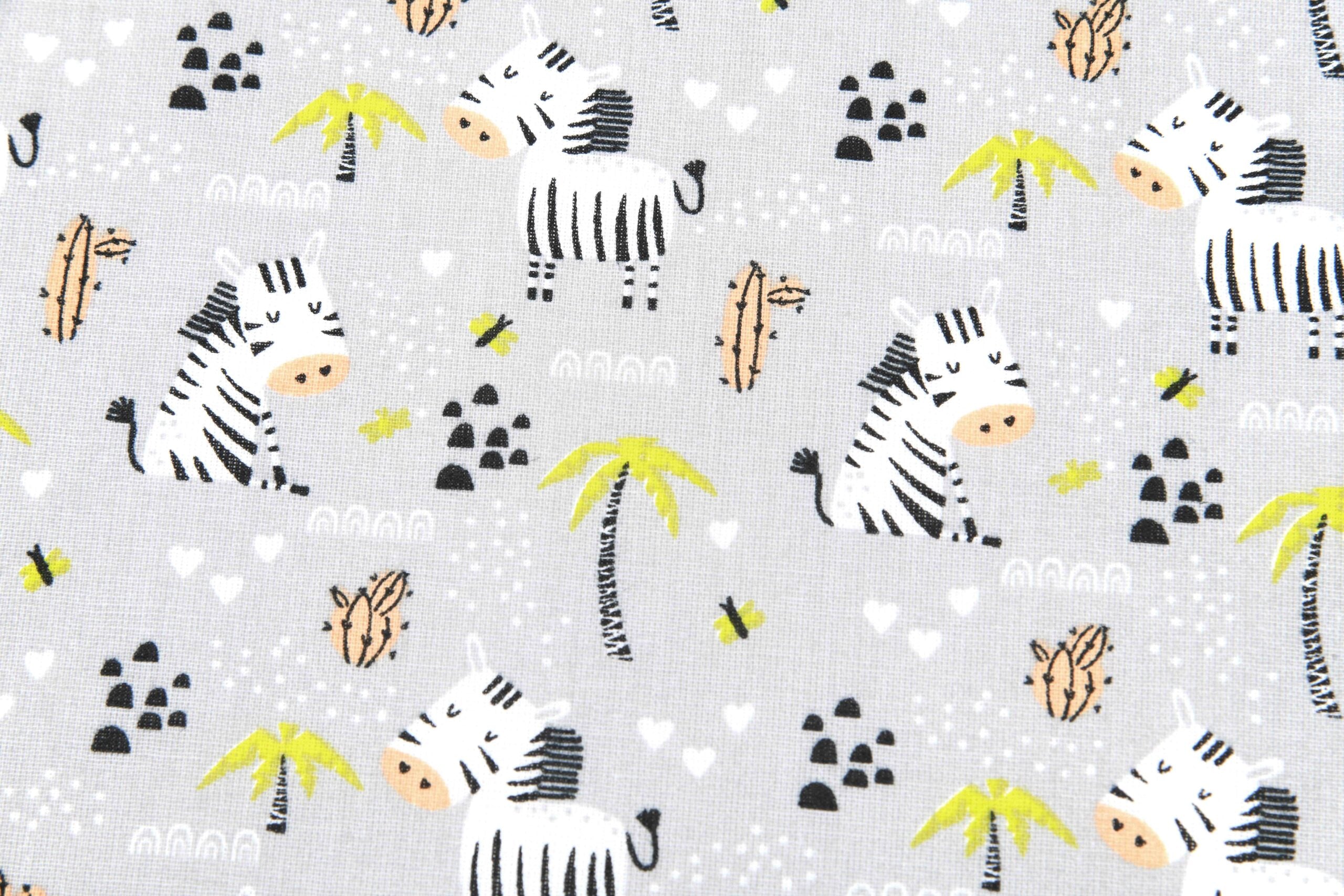 Zebra Leon grau - beschichtete Baumwolle