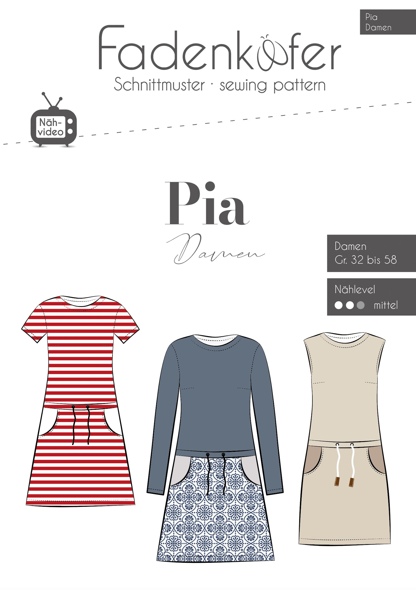 Papierschnittmuster Pia Damen Fadenkaefer