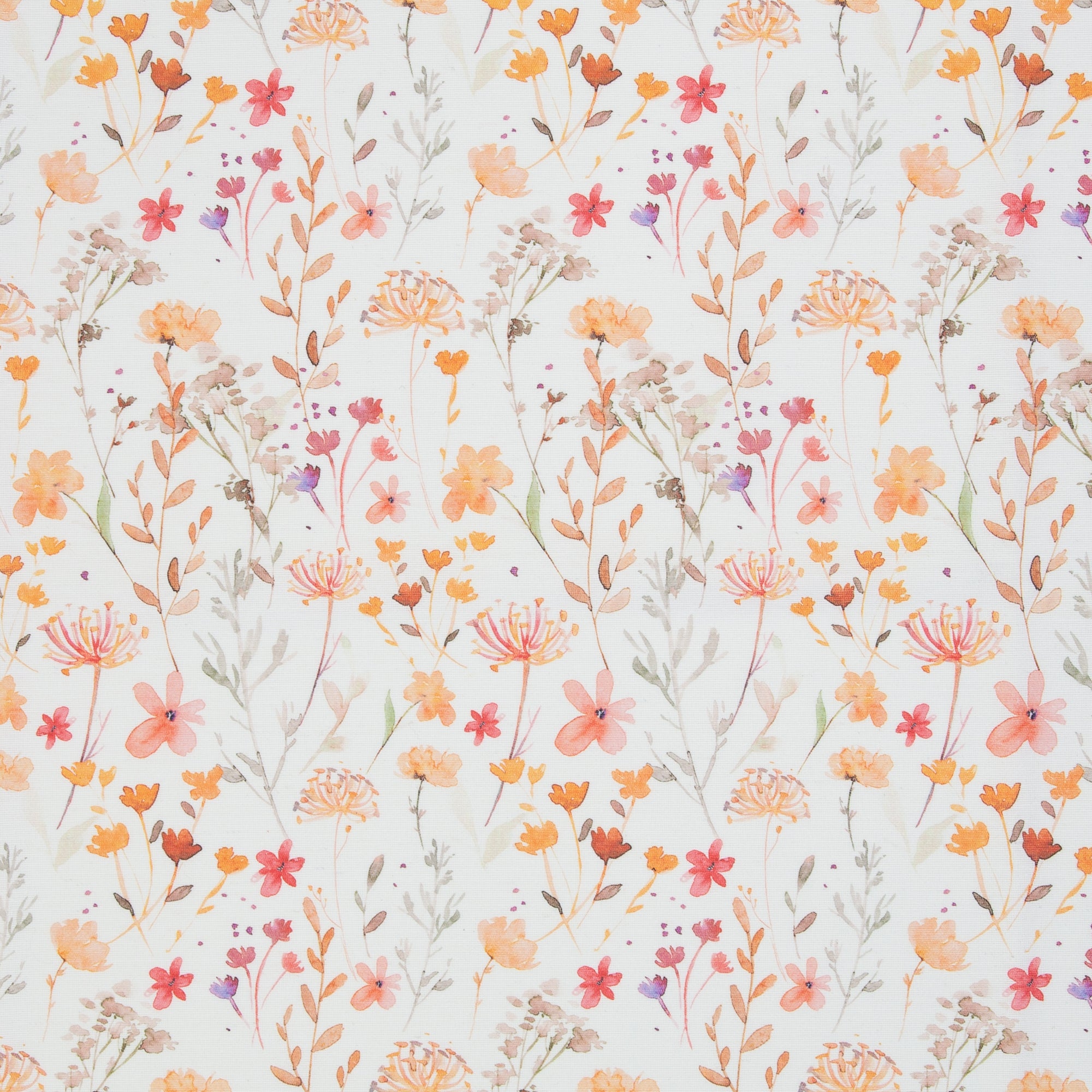 Blumen/Zweige senf/apricot -beschichteter Canvas