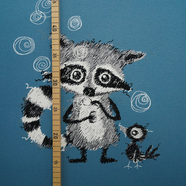 Bio Jersey Waschbär Panel Stoffonkel (Gots)
