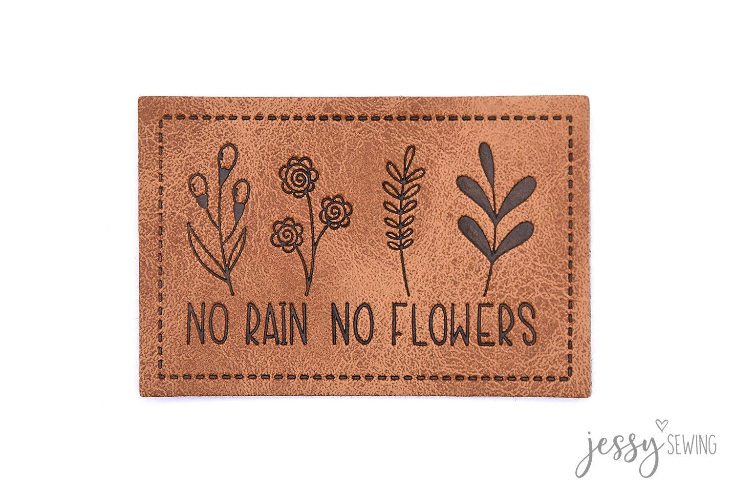 Kunstlederlabel No Rain No Flowers
