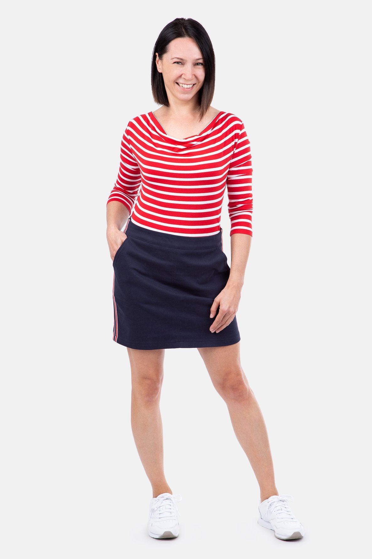 Papierschnittmuster Wasserfallshirt und -top Scarlett & Claire
