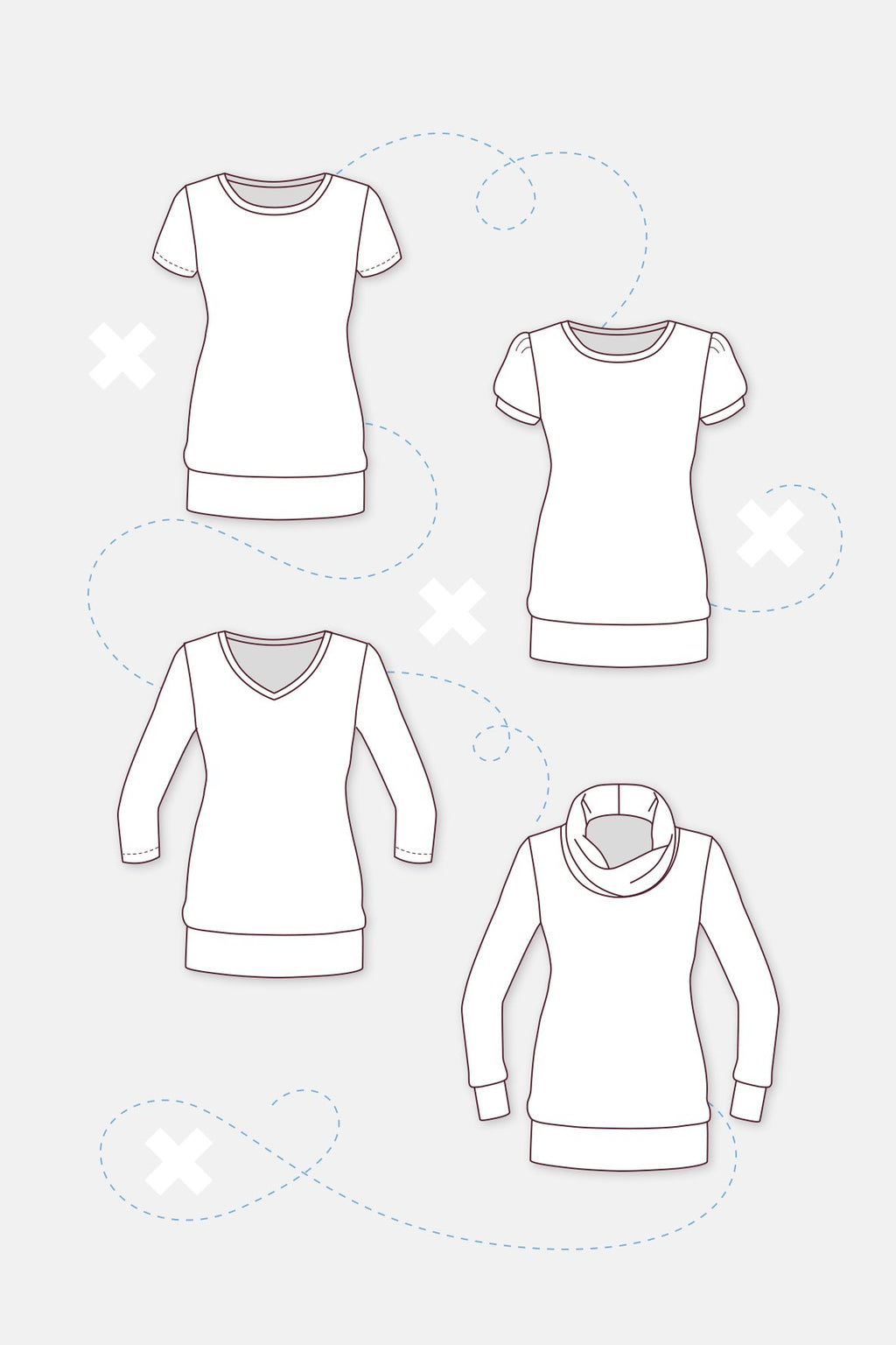 Papierschnittmuster Damenshirt Liv - pattydoo