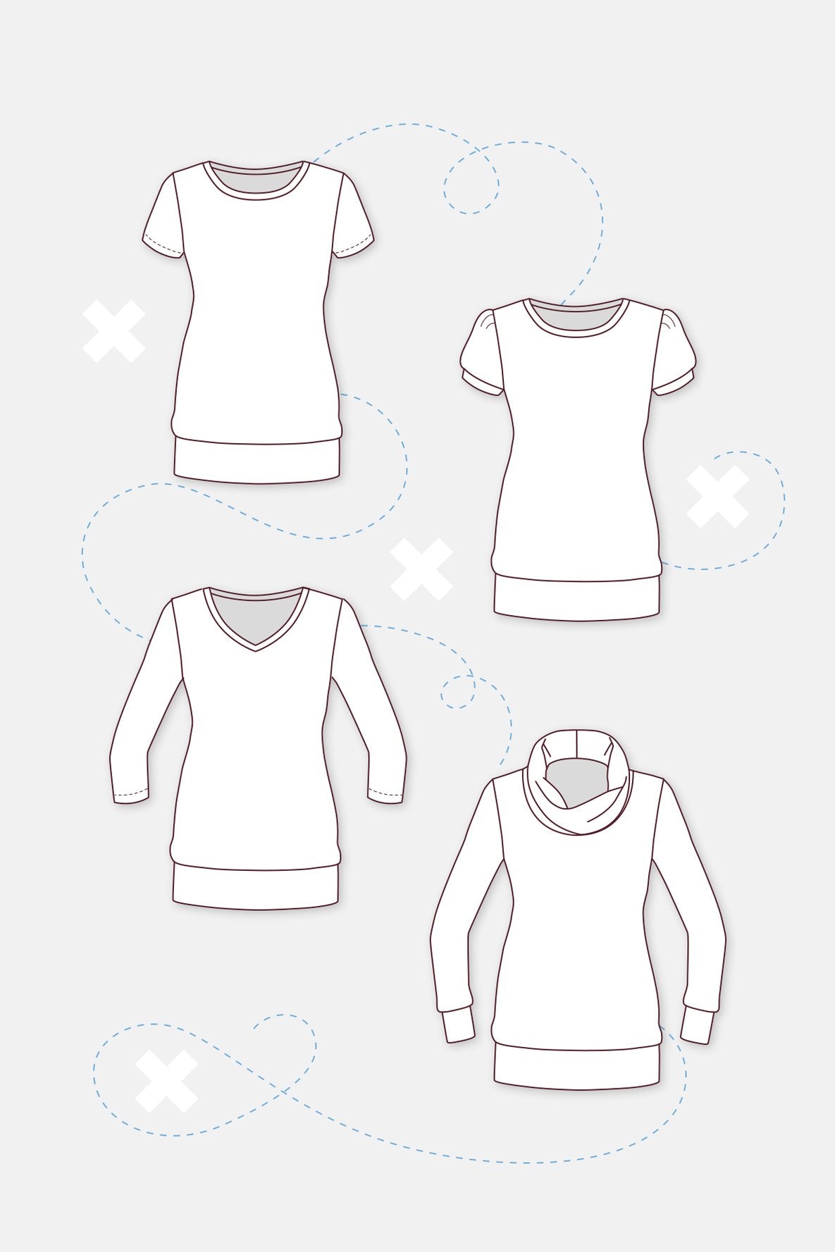 Papierschnittmuster Damenshirt Liv - pattydoo