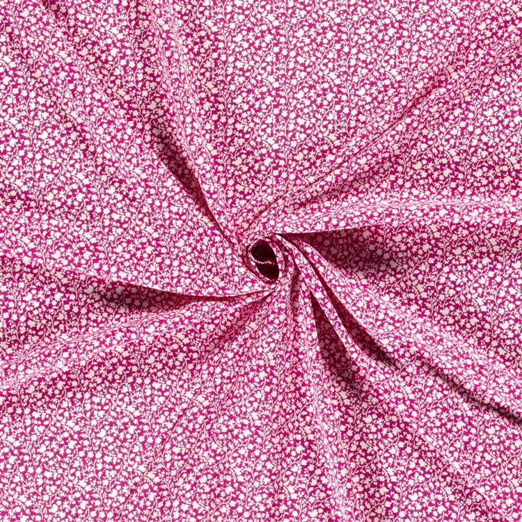 Viskose Mini Blumen Fuchsia